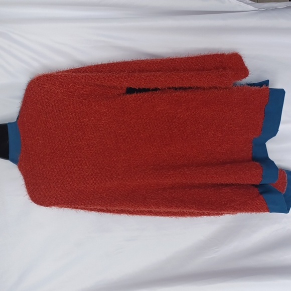 Ces Femme open cardigan, Blue-green & Rust, Sz M - Picture 5 of 7